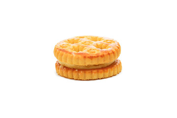 Creamy cookies on a white background