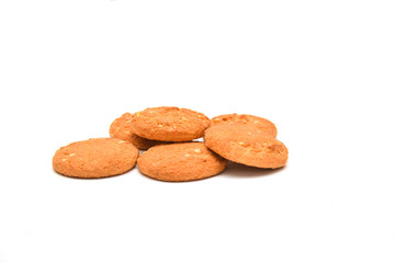 Oatmeal cookies on a white background