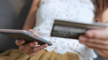 Shopping on cellphone and credit card