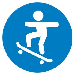 trail for skateboarders, traffic sign, vector icon