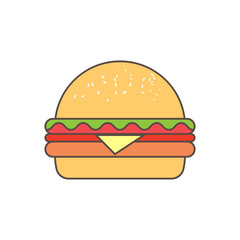 Burger Vector Illustration. EPS 10. flat icons design.