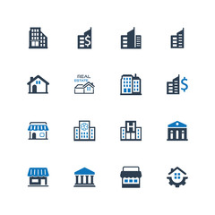 Building and Construction Icons - Blue Version