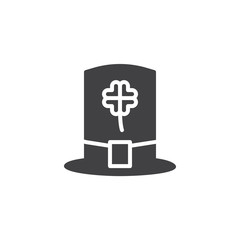 Obraz premium Leprechaun hat icon vector, filled flat sign, solid pictogram isolated on white. Celebration symbol, logo illustration.