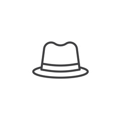 Detective hat line icon, outline vector sign, linear style pictogram isolated on white. Symbol, logo illustration. Editable stroke