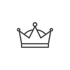 Queen crown line icon, outline vector sign, linear style pictogram isolated on white. Symbol, logo illustration. Editable stroke