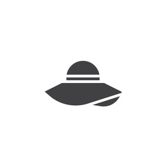 Pamela hat icon vector, filled flat sign, solid pictogram isolated on white. Symbol, logo illustration.