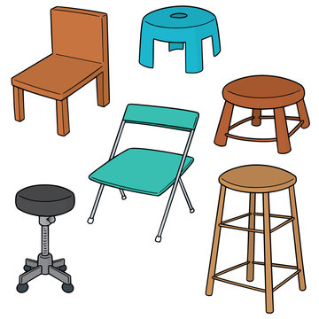 vector set of chairs