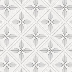 Fototapeta premium linear vector pattern, repeating abstract flower leaves with linear diamond shape, graphic clean design for fabric, event, wallpaper etc. pattern is on swatches panel.
