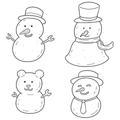 vector set of snowman