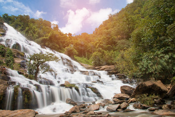Fototapeta na wymiar Mae Ya Waterfall at Chiangmai, Thailand - Beautiful Scene.