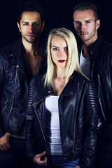 Book cover for vampire novel . three attractive vampires