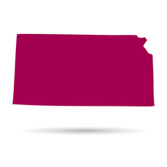 Map of the U.S. state of Kansas on a white background