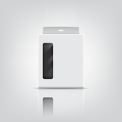 White product package box Isolated On white background. Ready For Your Design.