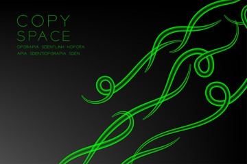 Microscope Disease cells set close up green color illustration isolated glow on dark background