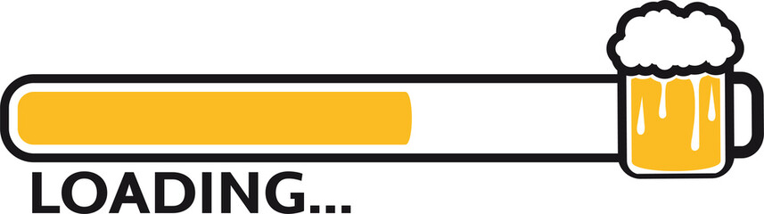 loading balken text logo design loading download energie aufladen bier krug oktoberfest trinken feiern party alkohol flasche