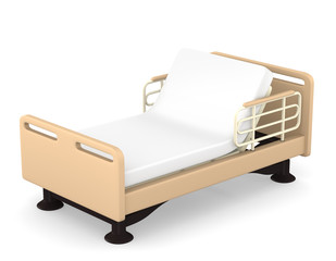 介護ベッド　リクライニング　3Dイラスト