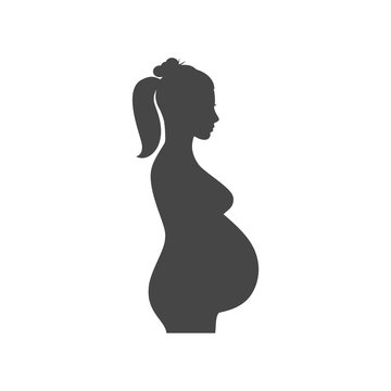 Silhouette pregnant woman - Illustration 