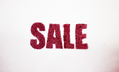 Sale inscription with watercolor paint