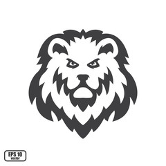Lion. Icon isolated on background. Mascot, logo, sticker, print. Vector illustration, eps 10.