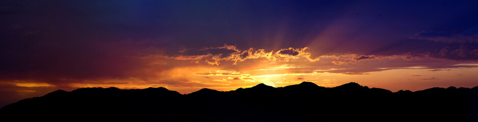Panorama of dusk and dawn
