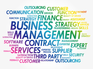 Business Management word cloud collage, business concept background