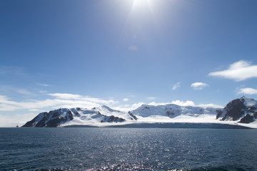 An Antarctic landscape in the sunshine