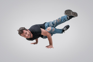 Guy dancing break dance