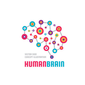 Abstract human brain - business vector logo template concept illustration. Creative idea colorful sign. Infographic symbol. Colored design element.