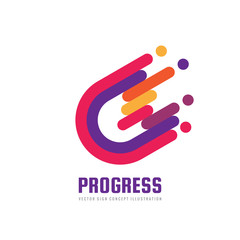 Progress - vector logo template concept illustration. Development - abstract creative sign. Design element. 