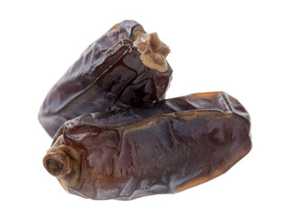 Heap of dates fruit isolated on white background.