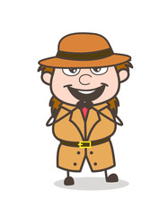 Obraz premium Laughing - Female Explorer Scientist Cartoon Vector