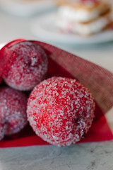 Christmas decoration - red apples covered by ice.