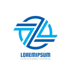 Logo template concept illustration. Abstract stripes in circle. Letter z creative business sign. Design geometric element.