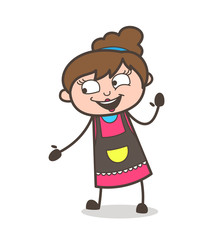 Laughing Face with Helping Hand - Beautician Girl Artist Cartoon Vector