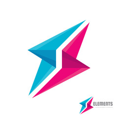 Fototapeta premium Abstract vector logo template concept illustration. Cooperation creative sign. Alliance symbol. Communication icon. Two design elements.