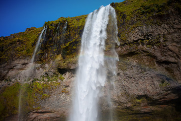 Iceland, waterfall in the South of the country