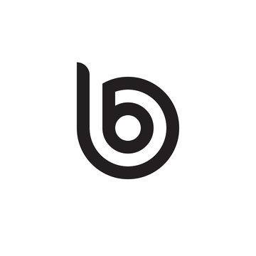 initial letter bb, b inside b, linked line circle shape logo, monogram black color