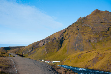 Iceland, high mountain cliff. Beautiful landscape