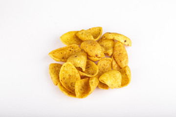 Fresh Corn Chips on White