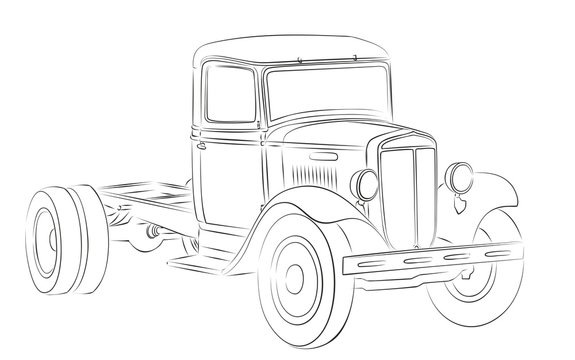 Sketch of old truck. 