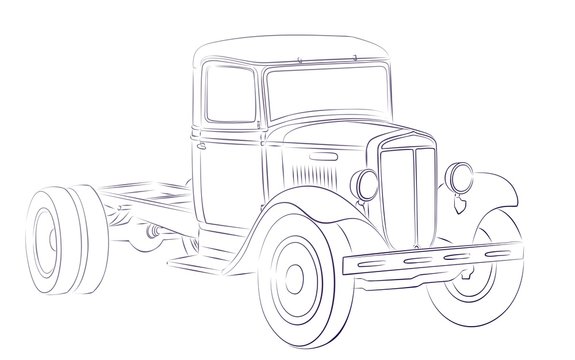 Sketch of old truck. 