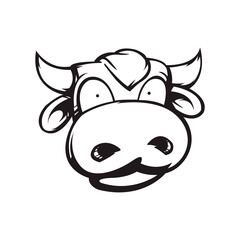 Cow. Mascot, logo, sticker, print. Vector illustration, eps 10.