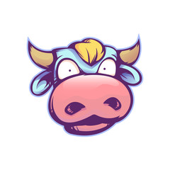 Cow. Mascot, logo, sticker, print. Vector illustration, eps 10.