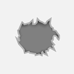 Wall with hole. Vector illustration.