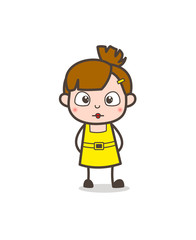 Kid Flushed Face - Cute Cartoon Girl Vector