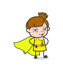 Super Kid Girl - Cute Cartoon Girl Vector