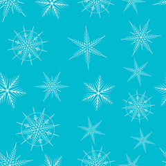 Fototapeta na wymiar Snowflakes seamless pattern