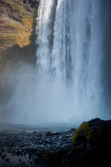 Skogafoss Waterfall. The big famous waterfall in southern Iceland