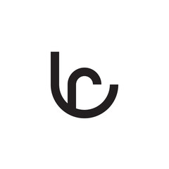 Obraz premium Initial letter lr, rl, r inside l, linked line circle shape logo, monogram black color