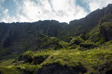 Fototapeta na wymiar Iceland, high mountain cliff.. Beautiful landscape